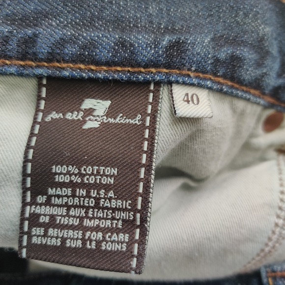 7 For All Mankind Bootcut Jeans Mens Size 40 Dark Wash Denim Cotton Pocket Flaps - Picture 7 of 14